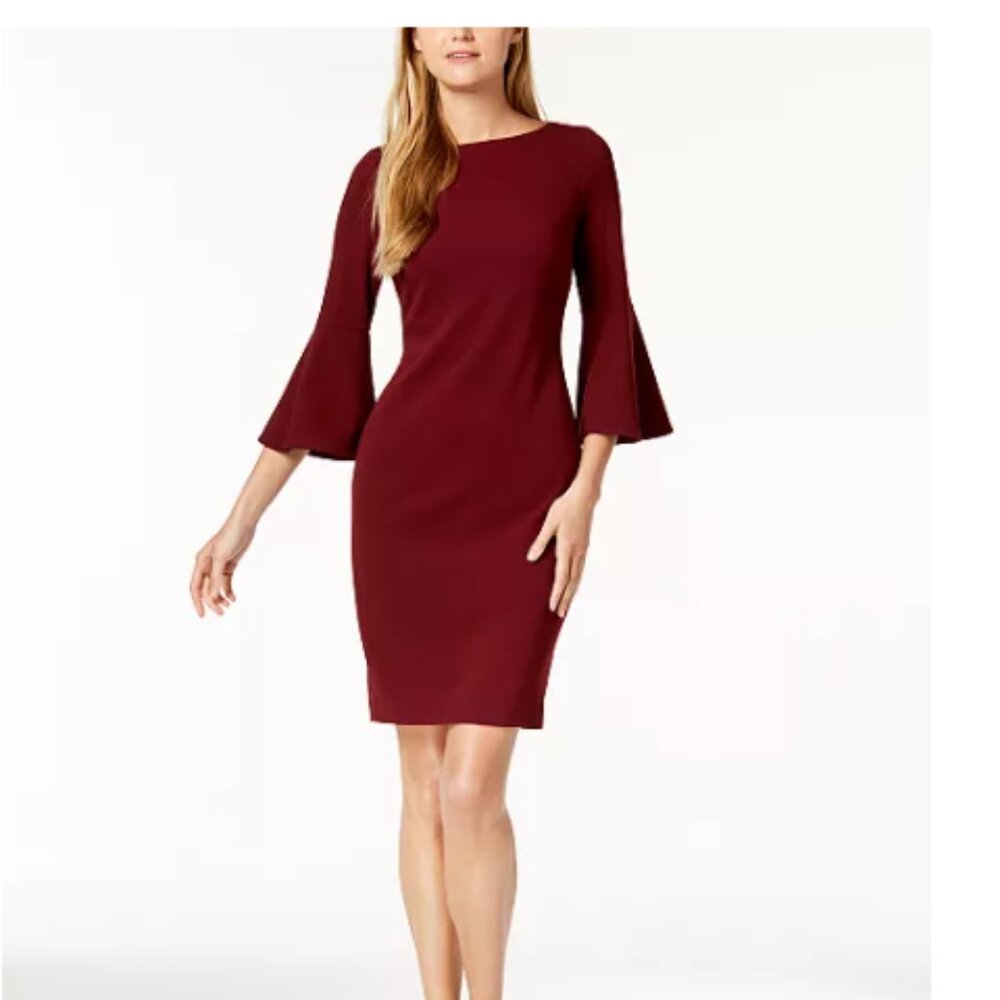 Calvin Klein Bell-Sleeve Sheath Dress - size 12